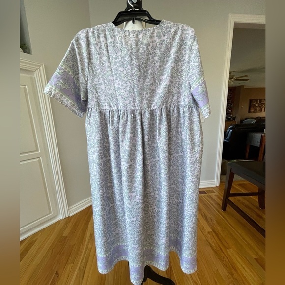 MISSLOOK Bohemian Floral V Neck Tasseled Caftan Dress Cover Up Size Large EUC - Picture 8 of 14